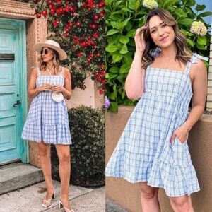 NEW Petal and Pup Beattie Dress - Gingham Blue - Size 4